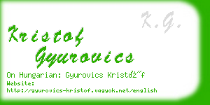 kristof gyurovics business card